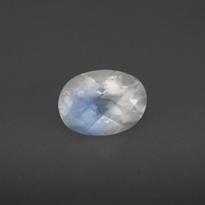 1.30 ct White Rainbow Moonstone Gemstone, Rainbow Moonstone Gem in Oval Checkerboard Shape for Sale.