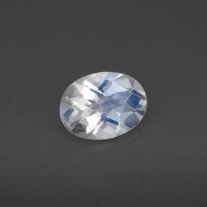 1.05 ct White Rainbow Moonstone Gemstone, Rainbow Moonstone Gem in Oval Checkerboard Shape for Sale.