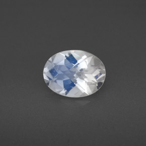 1.05 ct White Rainbow Moonstone Stone, Natural Rainbow Moonstone in Oval Checkerboard Shape for Sale
