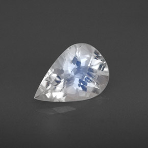 1.40 ct White Rainbow Moonstone Gemstone, Rainbow Moonstone Gem in Pear Checkerboard Shape for Sale.