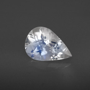 1.40 ct White Rainbow Moonstone Stone, Natural Rainbow Moonstone in Pear Checkerboard Shape for Sale