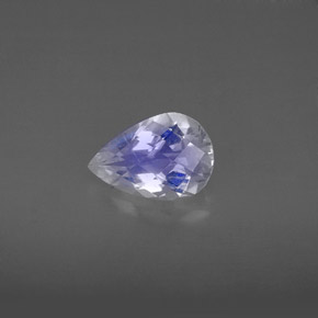 1.17 ct White Rainbow Moonstone Gemstone, Rainbow Moonstone Gem in Pear Checkerboard Shape for Sale.