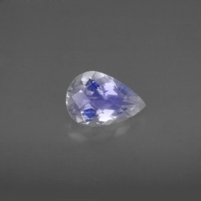 1.17 ct White Rainbow Moonstone Stone, Natural Rainbow Moonstone in Pear Checkerboard Shape for Sale