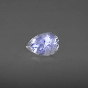 1.04 ct White Rainbow Moonstone Gemstone, Rainbow Moonstone Gem in Pear Checkerboard Shape for Sale.