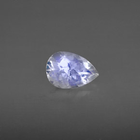 1.04 ct White Rainbow Moonstone Stone, Natural Rainbow Moonstone in Pear Checkerboard Shape for Sale