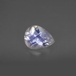 1.26 ct White Rainbow Moonstone Gemstone, Rainbow Moonstone Gem in Pear Checkerboard Shape for Sale.