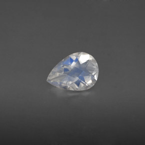 0.79 ct White Rainbow Moonstone Stone, Natural Rainbow Moonstone in Pear Checkerboard Shape for Sale