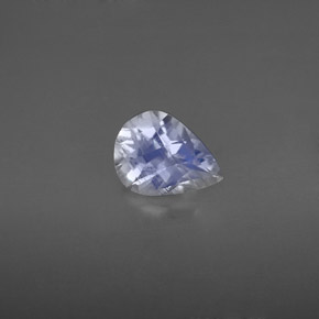 0.86 ct White Rainbow Moonstone Stone, Natural Rainbow Moonstone in Pear Checkerboard Shape for Sale