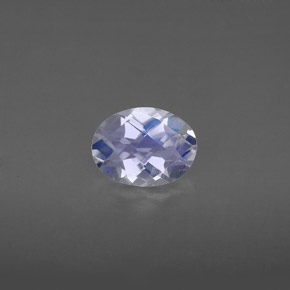 1.05 ct White Rainbow Moonstone Gemstone, Rainbow Moonstone Gem in Oval Checkerboard Shape for Sale.