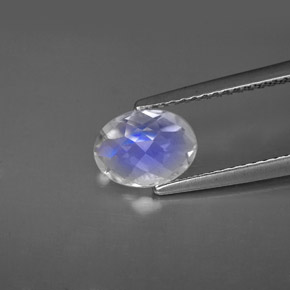 Rainbow Moonstone Gemstone in 8 x 6 mm (calibrated) Size for Sale, Rainbow Moonstone Stone in Blue White Color