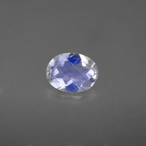 0.94 ct White Rainbow Moonstone Gemstone, Rainbow Moonstone Gem in Oval Checkerboard Shape for Sale.