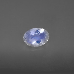 0.88 ct White Rainbow Moonstone Stone, Natural Rainbow Moonstone in Oval Checkerboard Shape for Sale