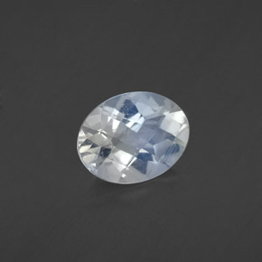 1.06 ct White Rainbow Moonstone Stone, Natural Rainbow Moonstone in Oval Checkerboard Shape for Sale