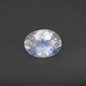 1.05 ct White Rainbow Moonstone Gemstone, Rainbow Moonstone Gem in Oval Checkerboard Shape for Sale.