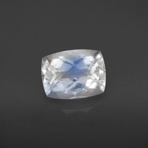 1.58 ct White Rainbow Moonstone Gemstone, Rainbow Moonstone Gem in Cushion Checkerboard Shape for Sale.