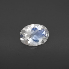 0.94 ct White Rainbow Moonstone Gemstone, Rainbow Moonstone Gem in Oval Checkerboard Shape for Sale.