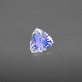 0.83 ct White Rainbow Moonstone Stone, Natural Rainbow Moonstone in Trillion Checkerboard Shape for Sale