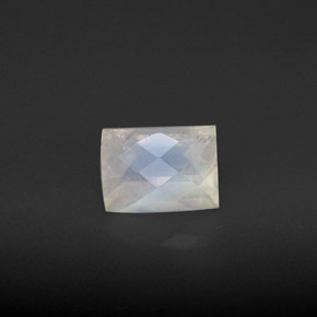 1.20 ct Multicolor Rainbow Moonstone Gemstone, Rainbow Moonstone Gem in Baguette Checkerboard Shape for Sale.