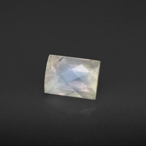 1.20 ct Multicolor Rainbow Moonstone Stone, Natural Rainbow Moonstone in Baguette Checkerboard Shape for Sale