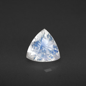 1.20 ct White Rainbow Moonstone Gemstone, Rainbow Moonstone Gem in Trillion Checkerboard Shape for Sale.