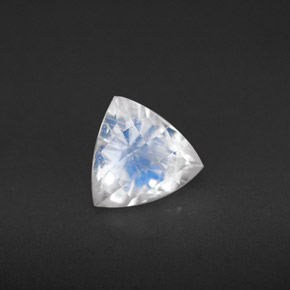 1.20 ct White Rainbow Moonstone Stone, Natural Rainbow Moonstone in Trillion Checkerboard Shape for Sale