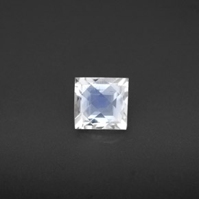 0.66 ct White Rainbow Moonstone Gemstone, Rainbow Moonstone Gem in Square Checkerboard Shape for Sale.