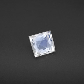 0.66 ct White Rainbow Moonstone Stone, Natural Rainbow Moonstone in Square Checkerboard Shape for Sale