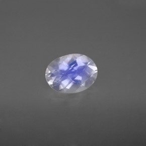 0.99 ct White Rainbow Moonstone Stone, Natural Rainbow Moonstone in Oval Checkerboard Shape for Sale