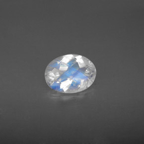 0.94 ct White Rainbow Moonstone Stone, Natural Rainbow Moonstone in Oval Checkerboard Shape for Sale