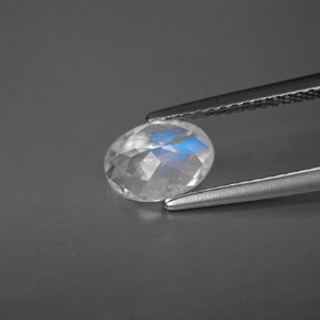 Rainbow Moonstone Gemstone in 8 x 6 mm (calibrated) Size for Sale, Rainbow Moonstone Stone in Blue White Color
