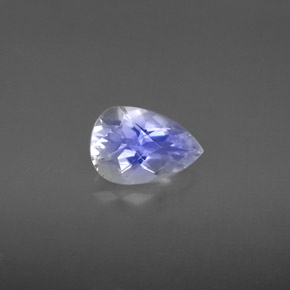 1.11 ct White Rainbow Moonstone Stone, Natural Rainbow Moonstone in Pear Checkerboard Shape for Sale