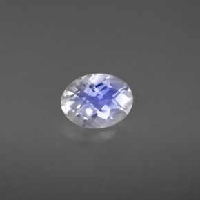 1.10 ct White Rainbow Moonstone Stone, Natural Rainbow Moonstone in Oval Checkerboard Shape for Sale