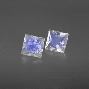 1.23 ct White Rainbow Moonstone Stone, Natural Rainbow Moonstone in Princess-Cut Shape for Sale