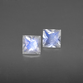 0.96 ct White Rainbow Moonstone Stone, Natural Rainbow Moonstone in Princess-Cut Shape for Sale