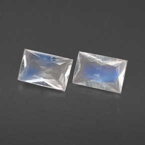 0.84 ct White Rainbow Moonstone Gemstone, Rainbow Moonstone Gem in Baguette / Scissor Cut Shape for Sale.