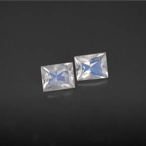 0.82 ct White Rainbow Moonstone Stone, Natural Rainbow Moonstone in Baguette / Scissor Cut Shape for Sale