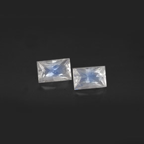 1.21 ct White Rainbow Moonstone Gemstone, Rainbow Moonstone Gem in Baguette / Scissor Cut Shape for Sale.