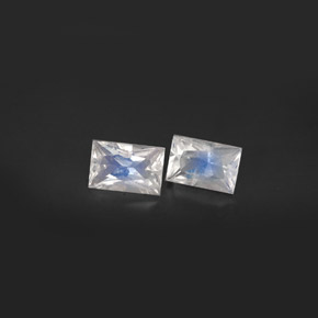 1.21 ct White Rainbow Moonstone Stone, Natural Rainbow Moonstone in Baguette / Scissor Cut Shape for Sale