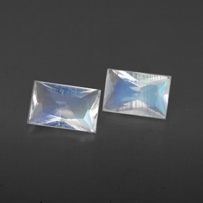 0.93 ct White Rainbow Moonstone Stone, Natural Rainbow Moonstone in Baguette / Scissor Cut Shape for Sale