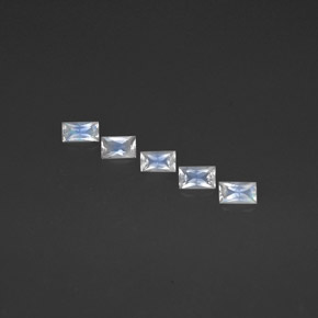 1.36 ct White Rainbow Moonstone Gemstone, Rainbow Moonstone Gem in Baguette / Scissor Cut Shape for Sale.