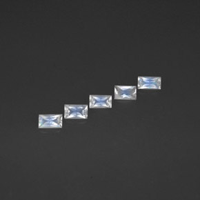 1.36 ct White Rainbow Moonstone Stone, Natural Rainbow Moonstone in Baguette / Scissor Cut Shape for Sale