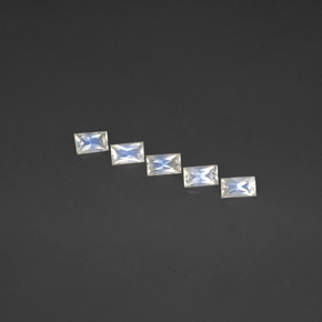 1.40 ct White Rainbow Moonstone Gemstone, Rainbow Moonstone Gem in Baguette / Scissor Cut Shape for Sale.