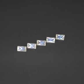 1.40 ct White Rainbow Moonstone Stone, Natural Rainbow Moonstone in Baguette / Scissor Cut Shape for Sale