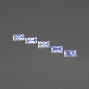 1.43 ct White Rainbow Moonstone Gemstone, Rainbow Moonstone Gem in Baguette / Scissor Cut Shape for Sale.