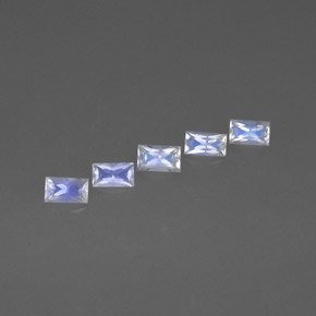 1.43 ct White Rainbow Moonstone Stone, Natural Rainbow Moonstone in Baguette / Scissor Cut Shape for Sale