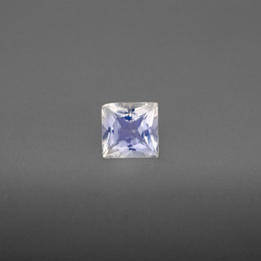 0.57 ct White Rainbow Moonstone Gemstone, Rainbow Moonstone Gem in Princess-Cut Shape for Sale.
