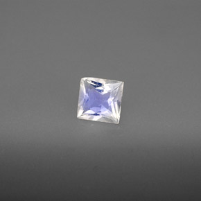 0.57 ct White Rainbow Moonstone Stone, Natural Rainbow Moonstone in Princess-Cut Shape for Sale