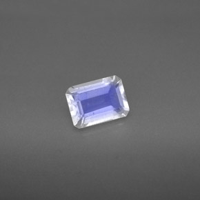 0.81 ct White Rainbow Moonstone Gemstone, Rainbow Moonstone Gem in Octagon Facet Shape for Sale.