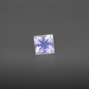 0.62 ct White Rainbow Moonstone Gemstone, Rainbow Moonstone Gem in Princess-Cut Shape for Sale.