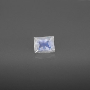 0.55 ct White Rainbow Moonstone Gemstone, Rainbow Moonstone Gem in Baguette / Scissor Cut Shape for Sale.